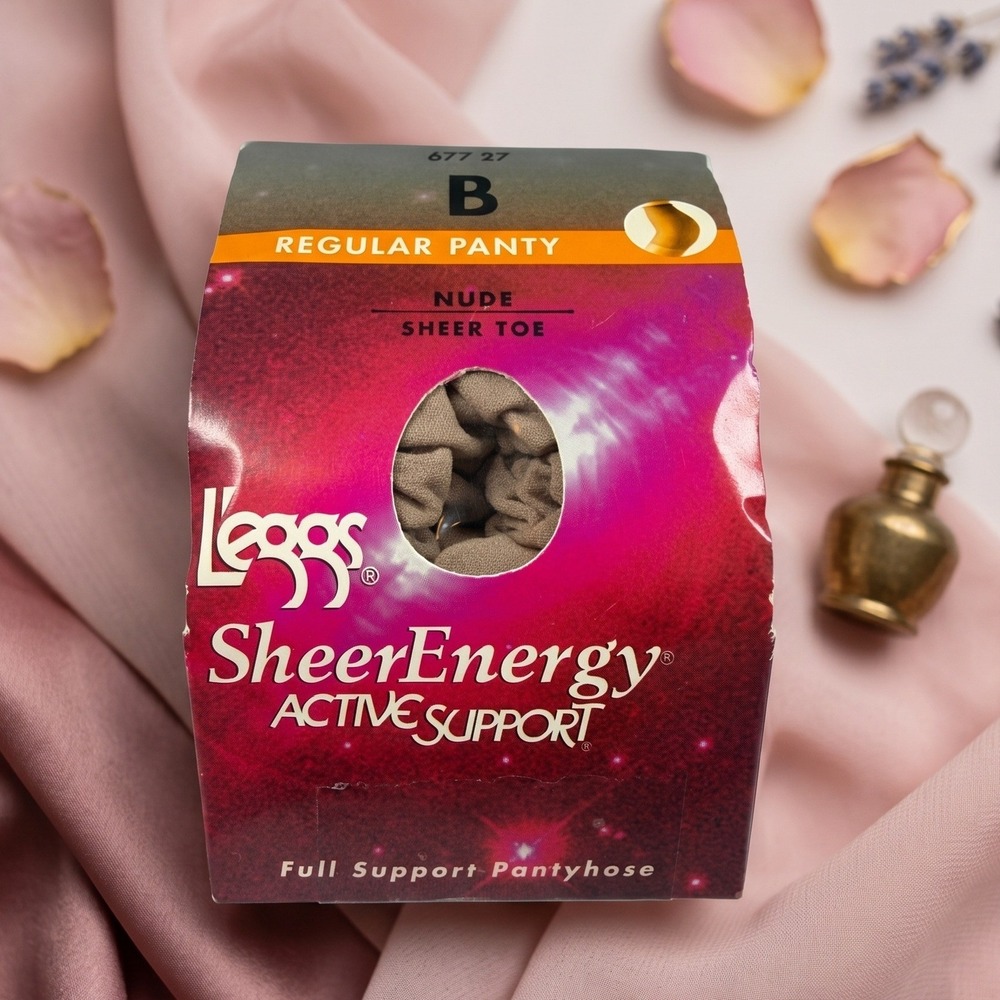 L'Eggs SheerEnergy Active Support Pantyhose Size B Nude Sheer Toe Regular Panty